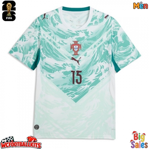 Portugal Joao Neves #15 Replica Away Stadium Shirt World Cup 2026 Short Sleeve